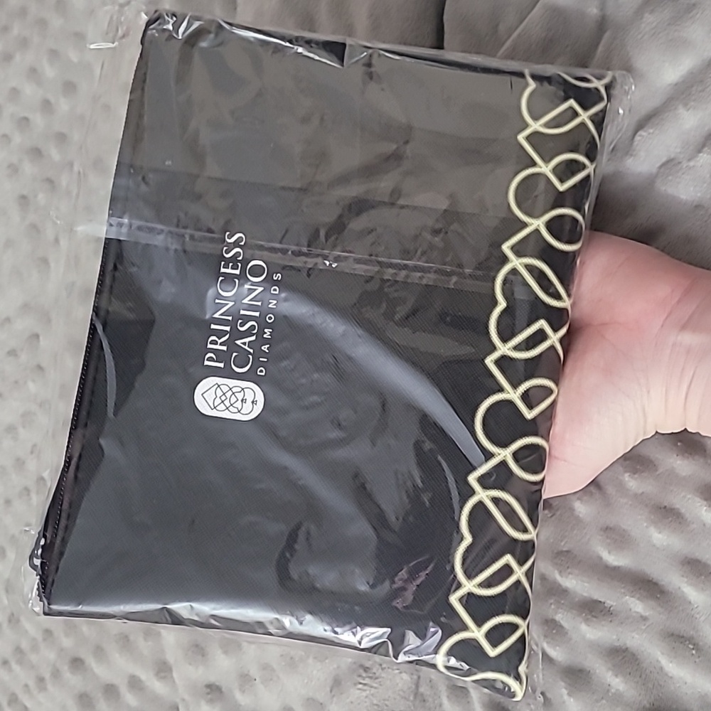 1 new yellow & black Princess cruise casino pouch, passport holder & luggage tag